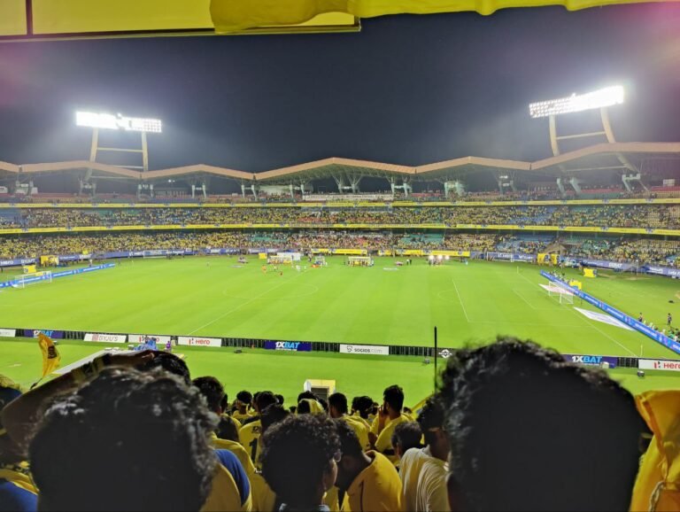 Football match at Jawaharlal Nehru Stadium in Kochi