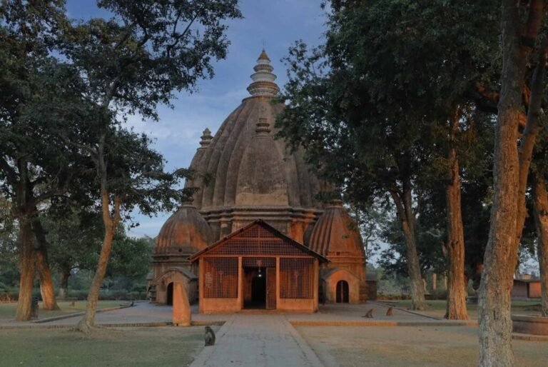 Ancient stone temple among trees near Golaghat, Assam