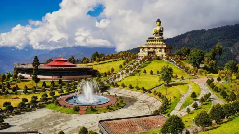 Giant Buddha statue and landscaped garden at Namchi, Sikkim