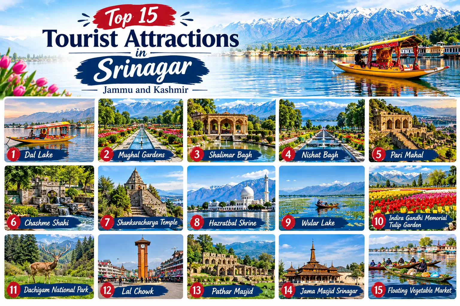 Top 15 Tourist Attractions in Srinagar Jammu and Kashmir